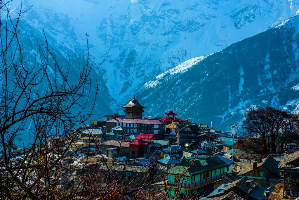 blue hour over himalayan town