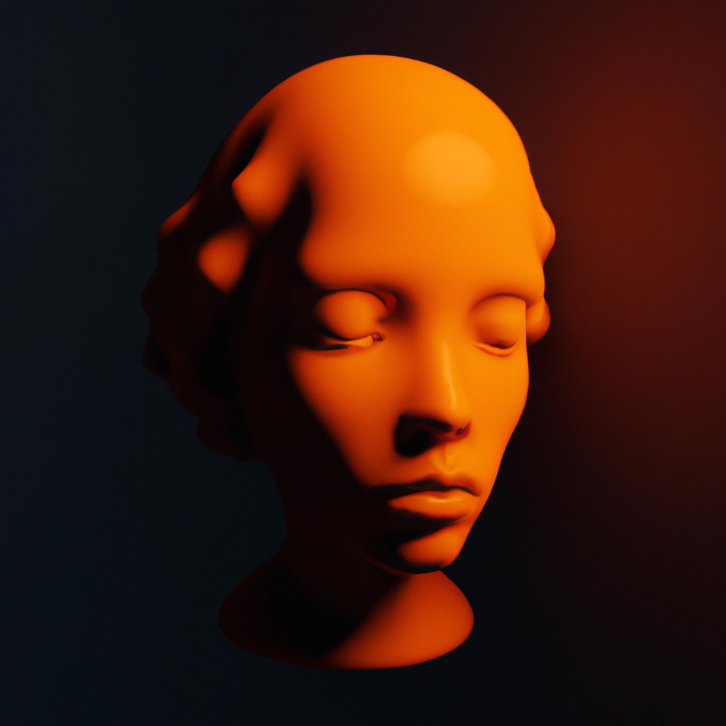 3d,Image,Of,Orange,Surrealist,Portrait