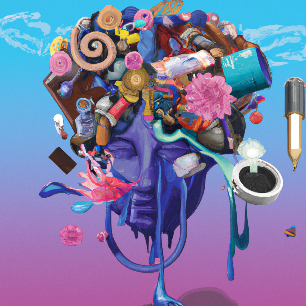 Vector style,Image,Of,Melting,Items,Mind,Surrealistic