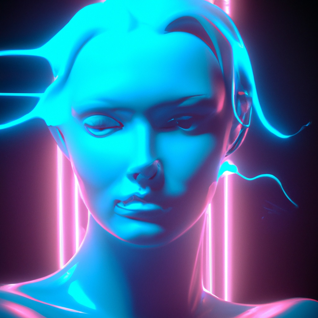 Neon,3d,Image,Of,3d,Details,Neon,Girl,Portrait