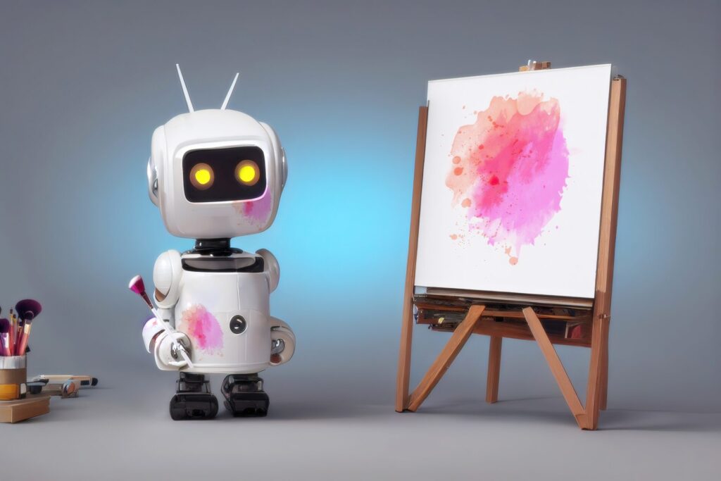 Roboartist,Painting,Its,Artwork,Piece,,Robots,Takes,Over,The,Human