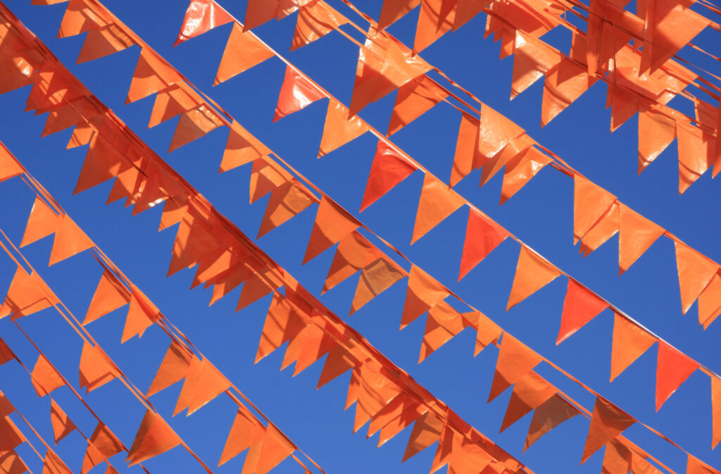 Orange,Flags,,(also,Used,On,King's,Day,In,Holland),Against